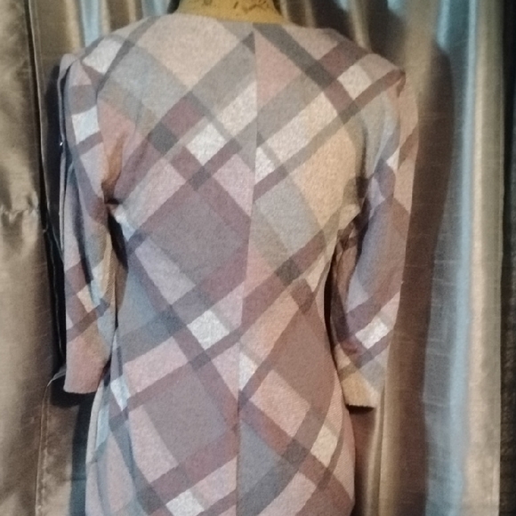 Connected Apparel Plaid Long Sleeve Dress - Picture 4 of 5